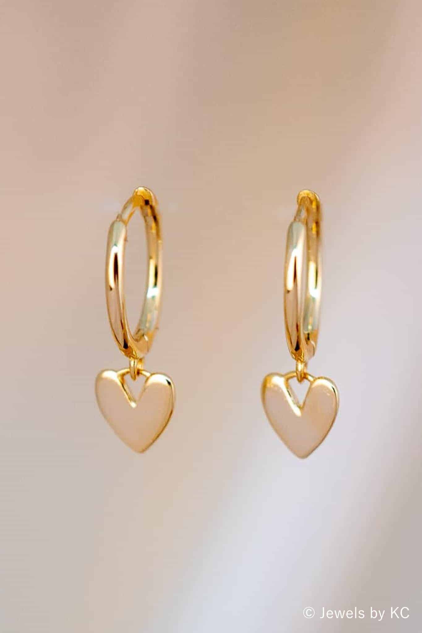 Gouden Hartjes oorbellen 'My heart' van Goud op Zilver