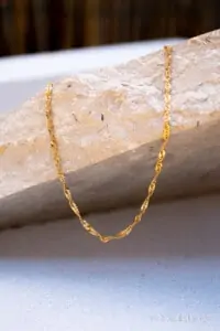 Gouden ketting Singapore chain van Goud op Zilver