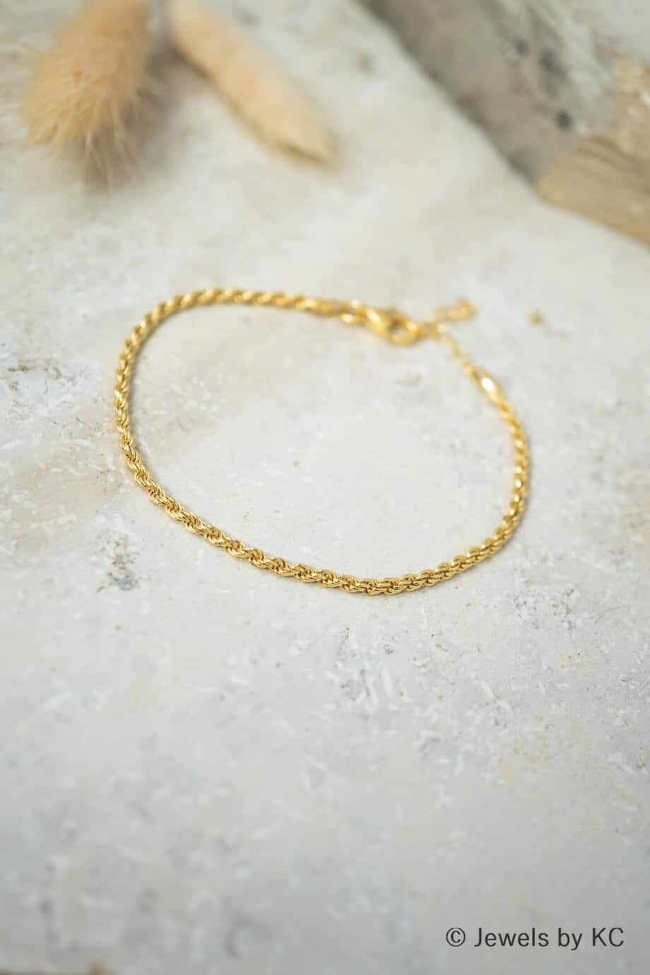 Gouden armband Classic cord van Goud op zilver