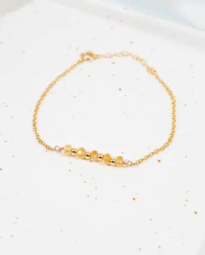 Gouden edelsteen armband met Citrien geboortesteen November van Goldfilled