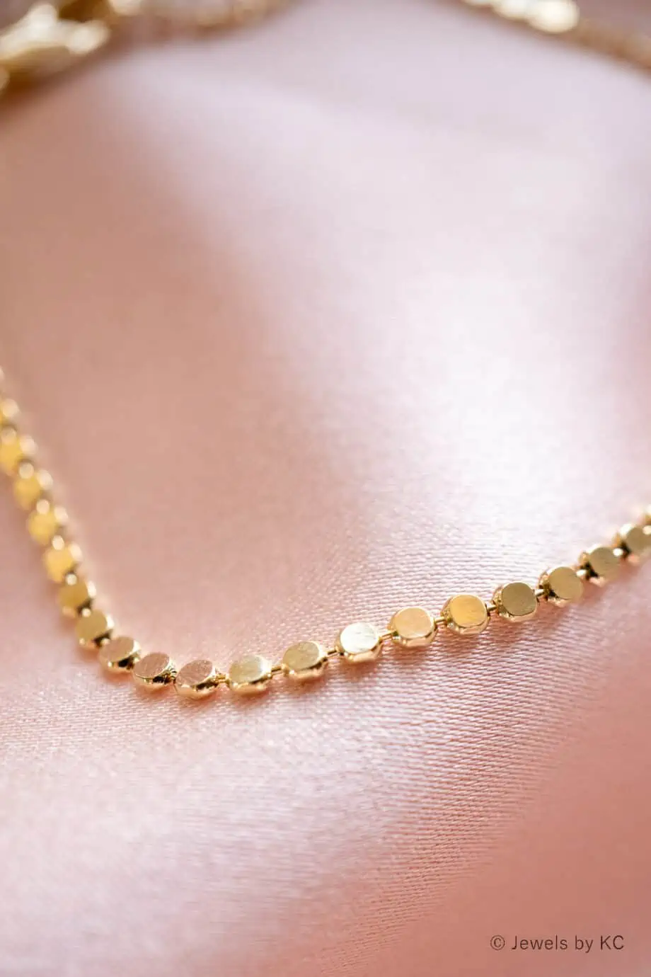 Gouden armband flat beads van 18K Gold filled Goud, dun armbandje