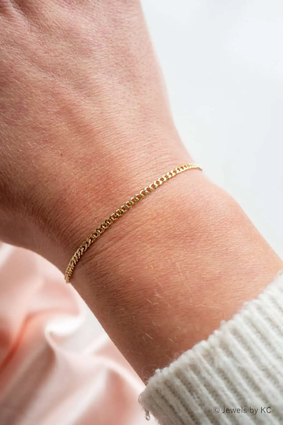 Gouden gourmet armband curb chain van Gold filled 18K Goud