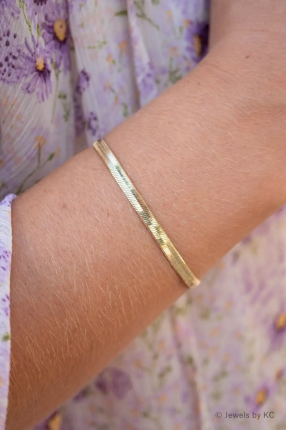 Gouden platte armband snake chain van Gold filled Goud
