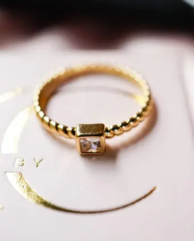 Gouden ring met heldere Zirkonia Gold Filled