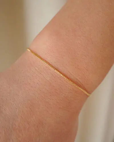 Gouden dunne armband box chain dun armbandje van Gold filled Goud